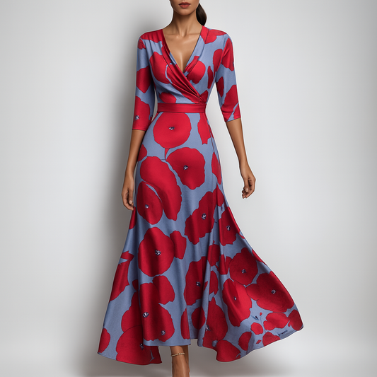 Women's Maxi Dress | V-Neck & Empire Waist