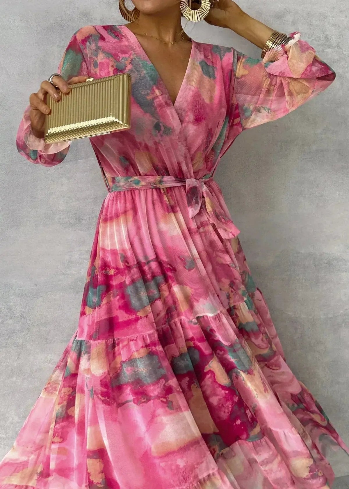 Women's Midi Dress | Belted Wrap & V-Neck