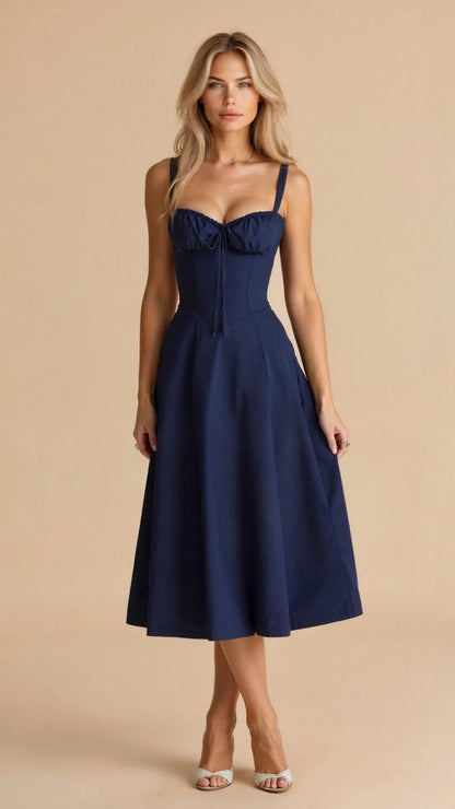 Women's Midi Dress | Corset Bodice & Side Slit