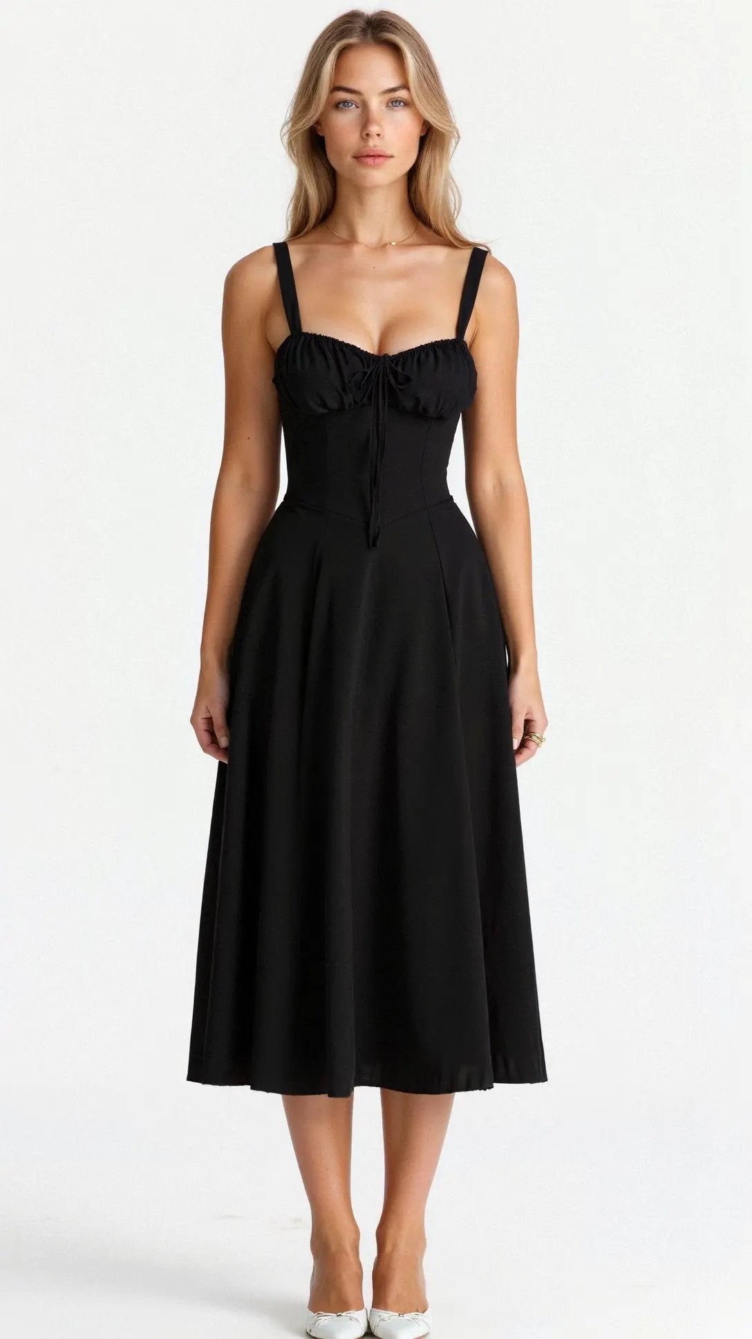 Women's Midi Dress | Corset Bodice & Side Slit