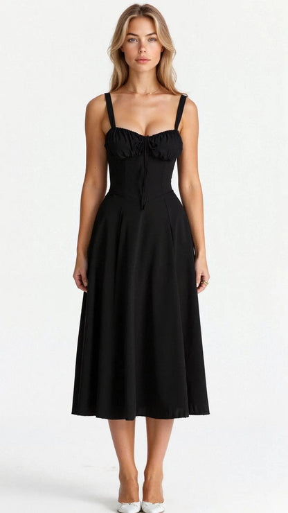 Women's Midi Dress | Corset Bodice & Side Slit