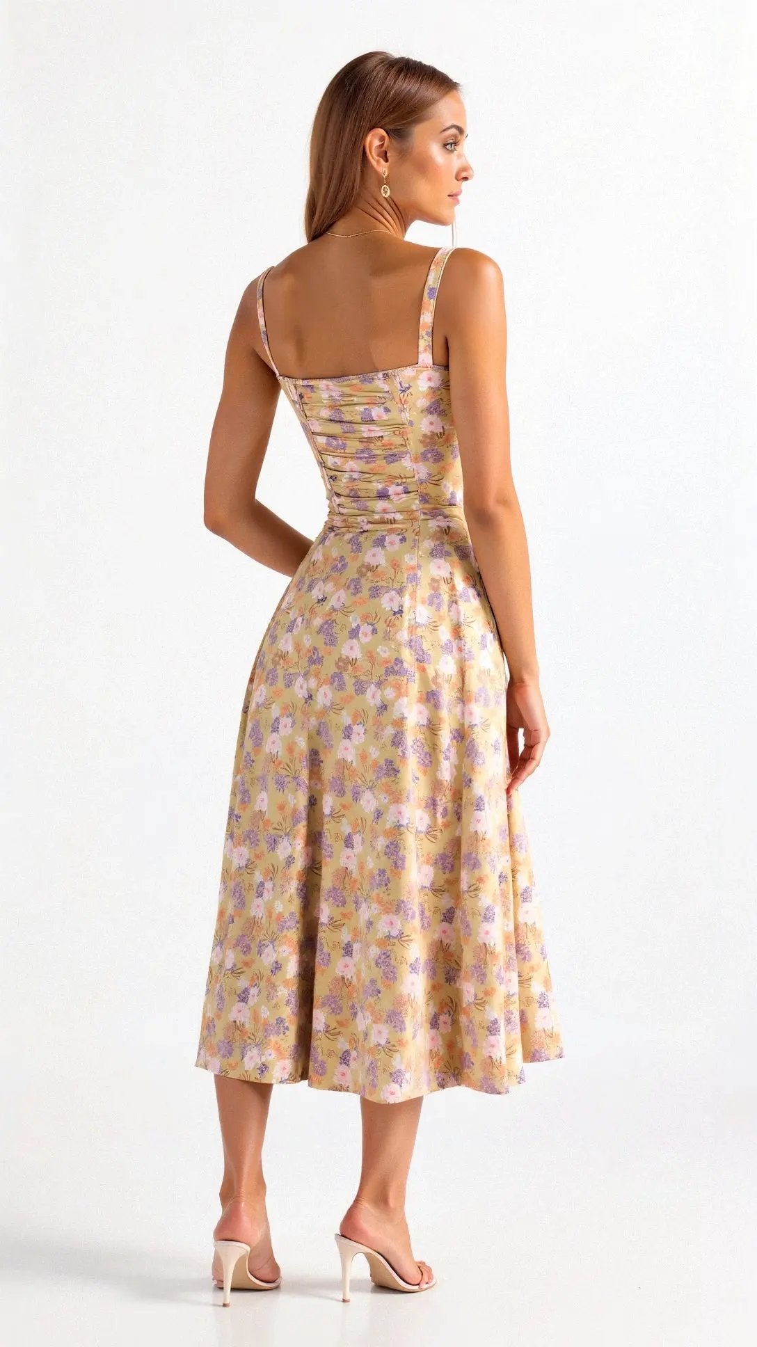 Women's Midi Dress | Corset Bodice & Side Slit