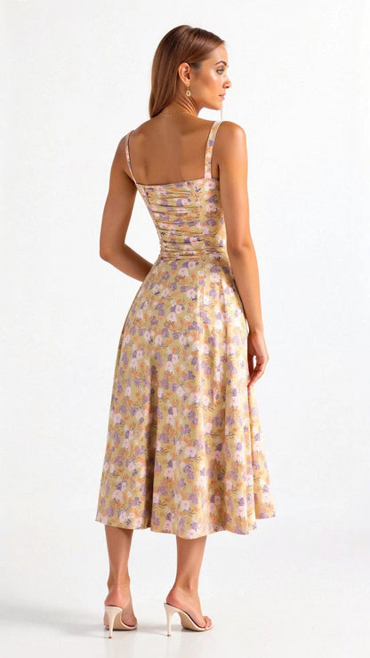 Women's Midi Dress | Corset Bodice & Side Slit