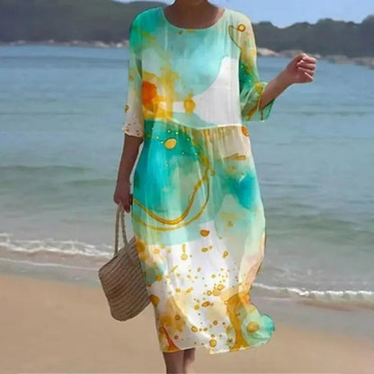 Women's Midi Dress | Floral A-Line Silhouette