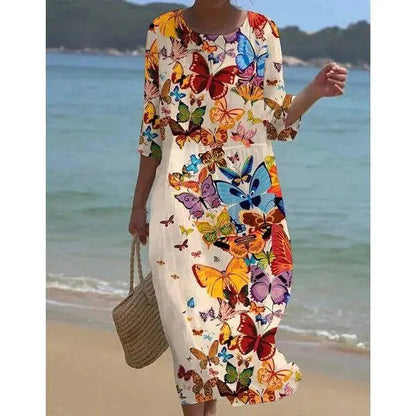 Women's Midi Dress | Floral A-Line Silhouette