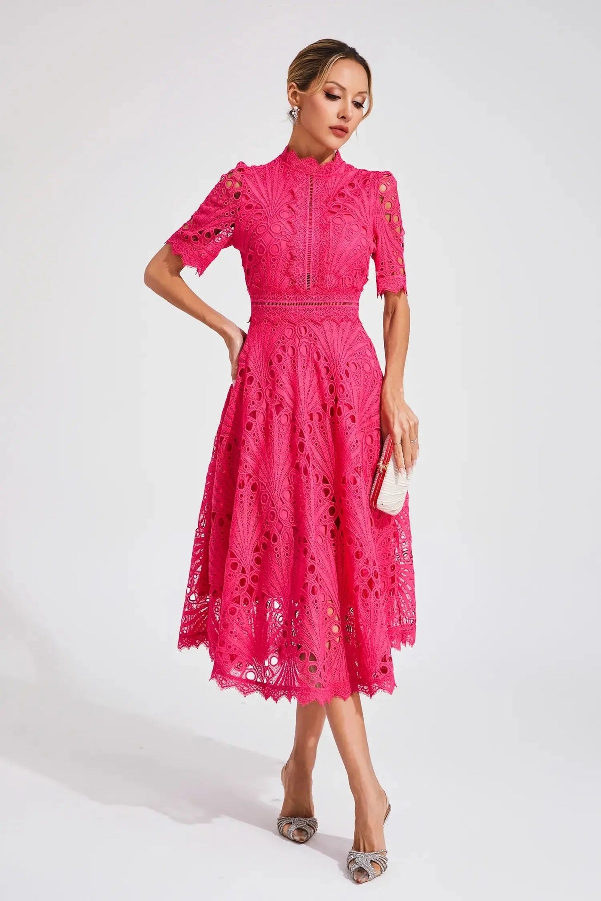 Women's Midi Dress | Lace Fit and Flare
