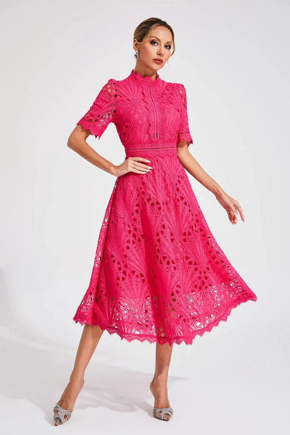 Women's Midi Dress | Lace Fit and Flare
