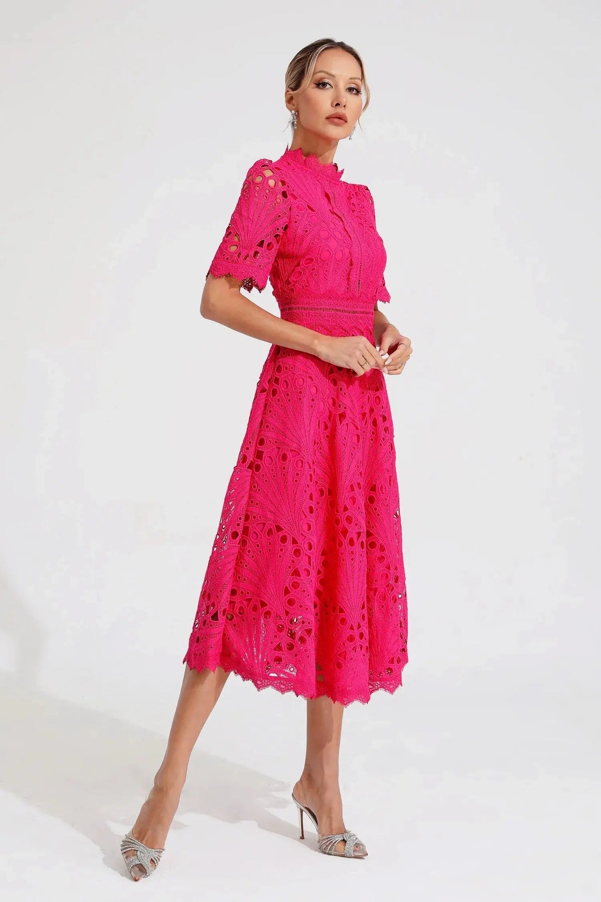 Women's Midi Dress | Lace Fit and Flare