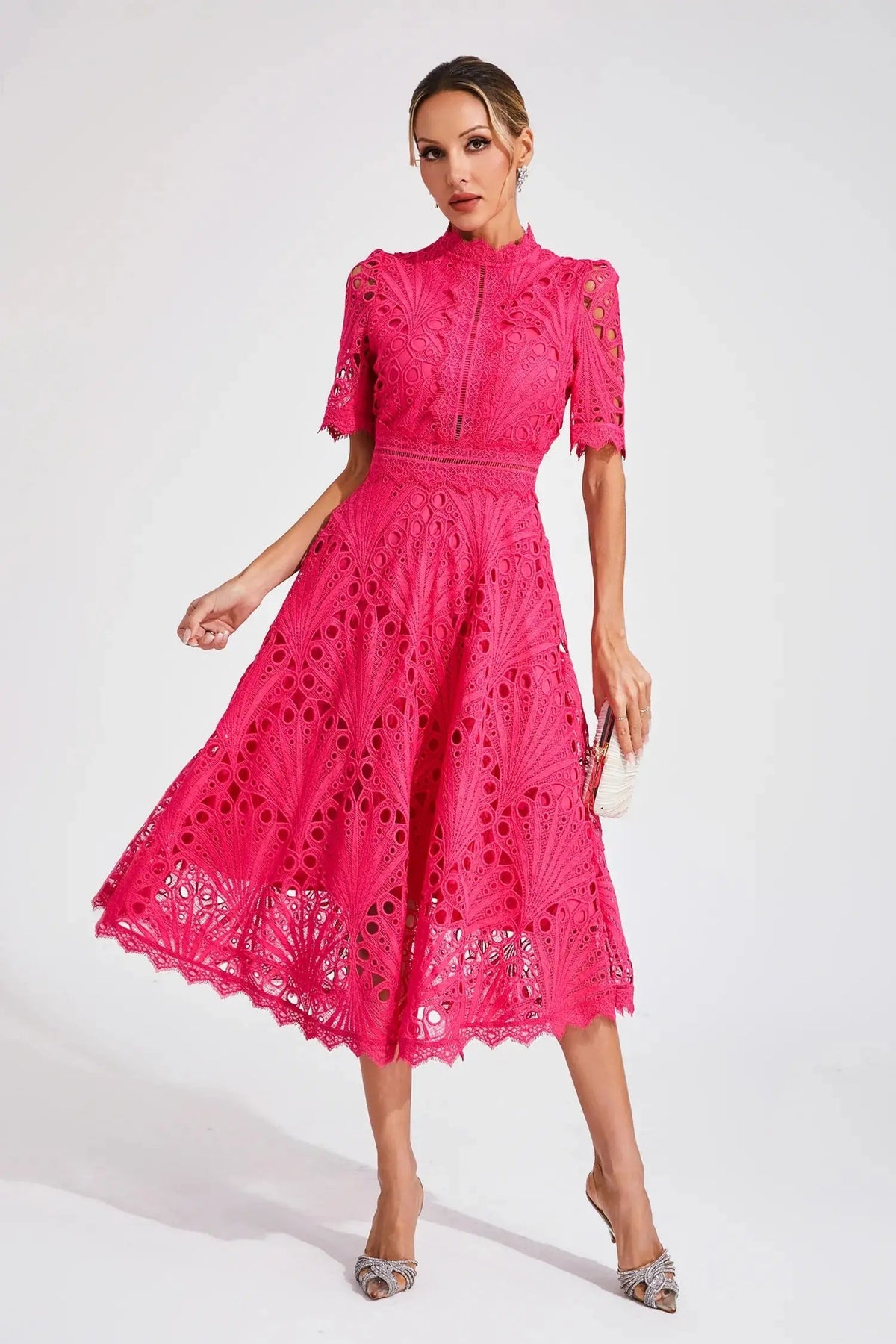 Women's Midi Dress | Lace Fit and Flare