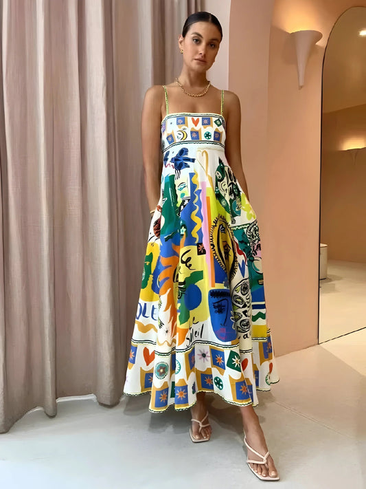 Women's Midi Dress | Square Neck & Flowing Fit