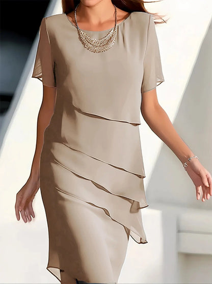 Women's Midi Dress | Tiered Flowing Layers