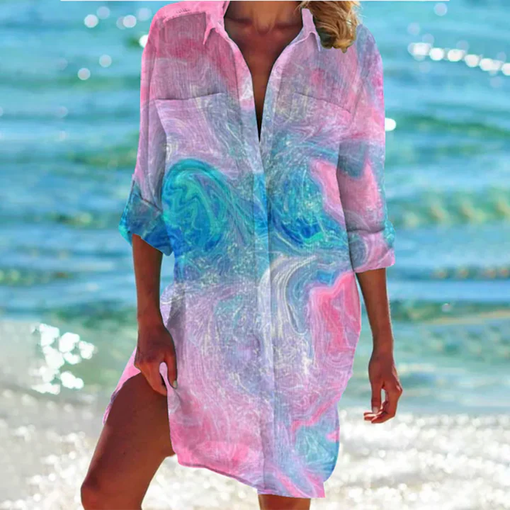 Women's Mini Dress | Collar & Button-Up Design