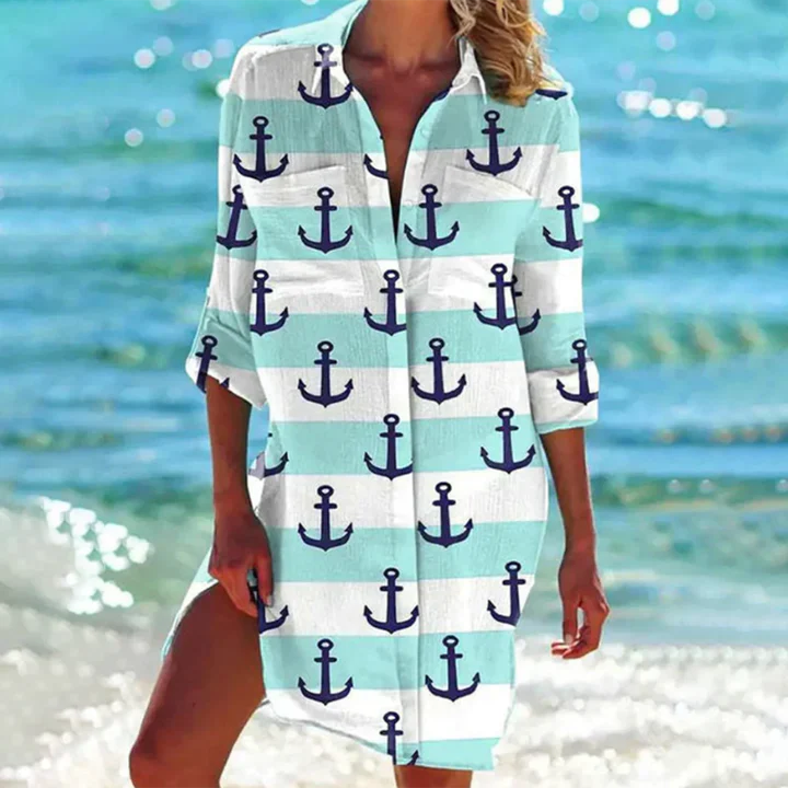 Women's Mini Dress | Collar & Button-Up Design