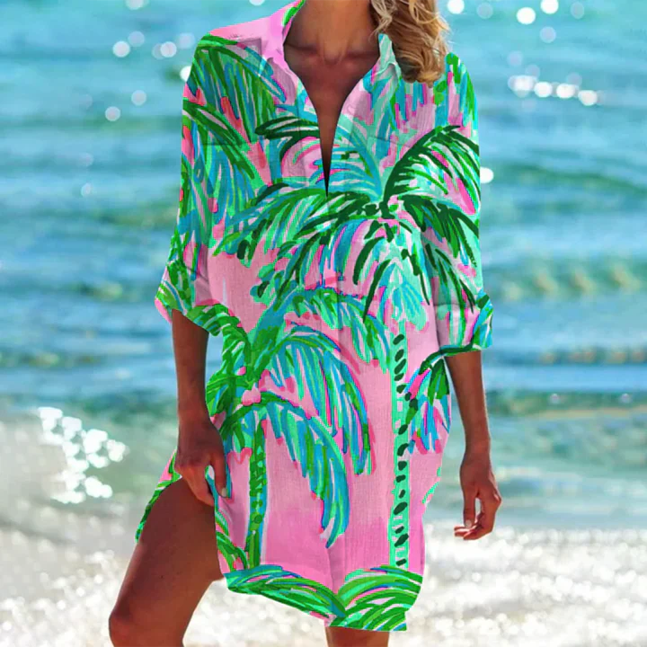 Women's Mini Dress | Collar & Button-Up Design