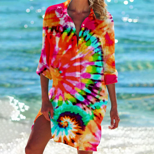 Women's Mini Dress | Collar & Button-Up Design