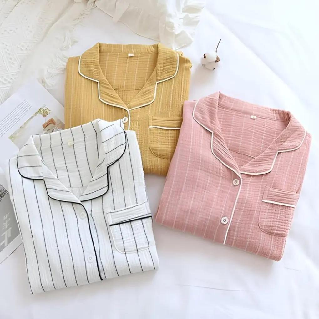 Women's Nightgown | Striped & Collared