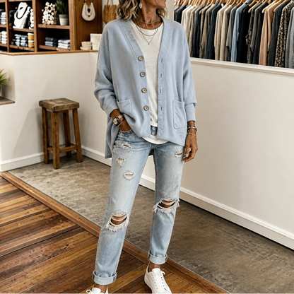 Women's Open-Front Cardigan | Ribbed Texture & All-Day Comfort