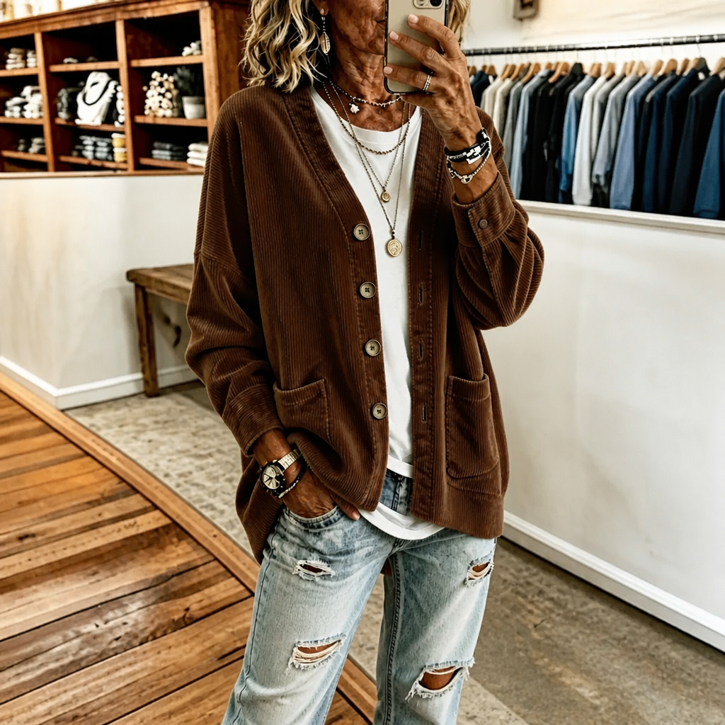 Women's Open-Front Cardigan | Ribbed Texture & All-Day Comfort