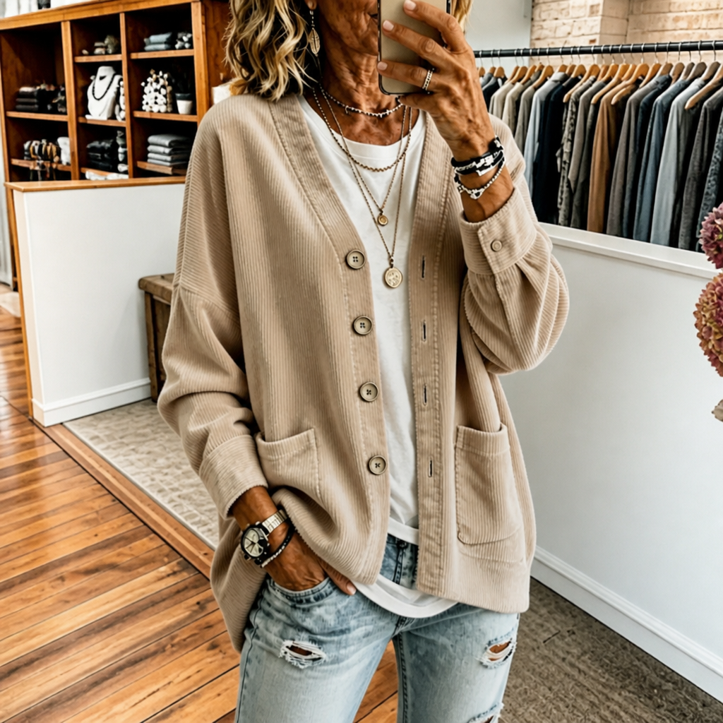 Women's Open-Front Cardigan | Ribbed Texture & All-Day Comfort