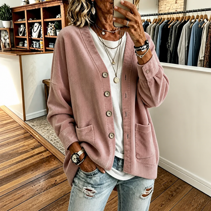 Women's Open-Front Cardigan | Ribbed Texture & All-Day Comfort
