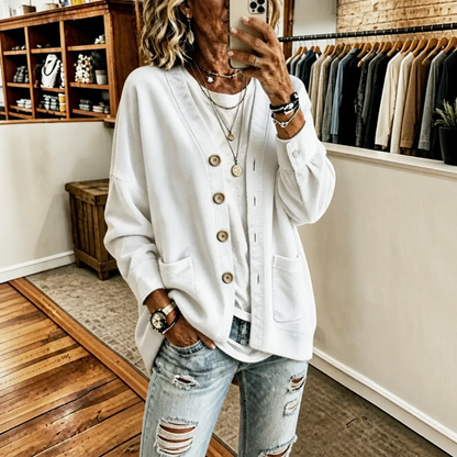 Women's Open-Front Cardigan | Ribbed Texture & All-Day Comfort