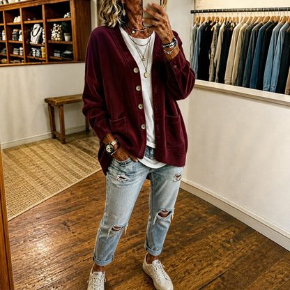 Women's Open-Front Cardigan | Ribbed Texture & All-Day Comfort