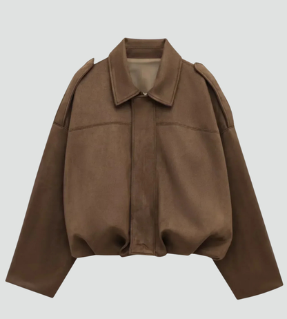 Women's Oversized Bomber Jacket | Zip Front Design