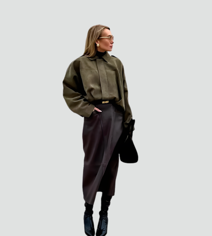 Women's Oversized Bomber Jacket | Zip Front Design