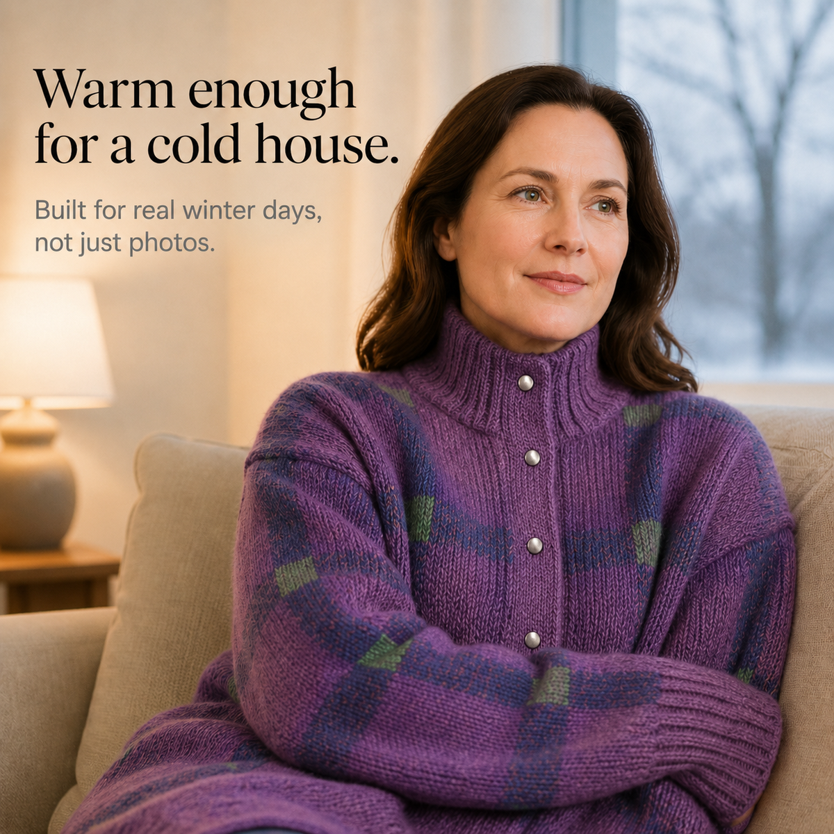 Women's Oversized Cardigan | Structured Collar & Button Front
