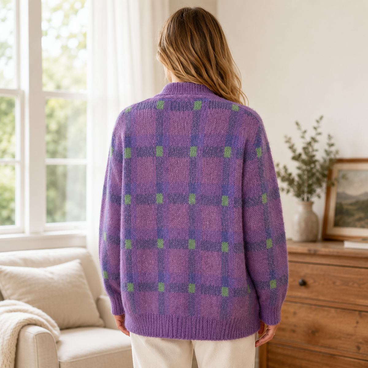 Women's Oversized Cardigan | Structured Collar & Button Front
