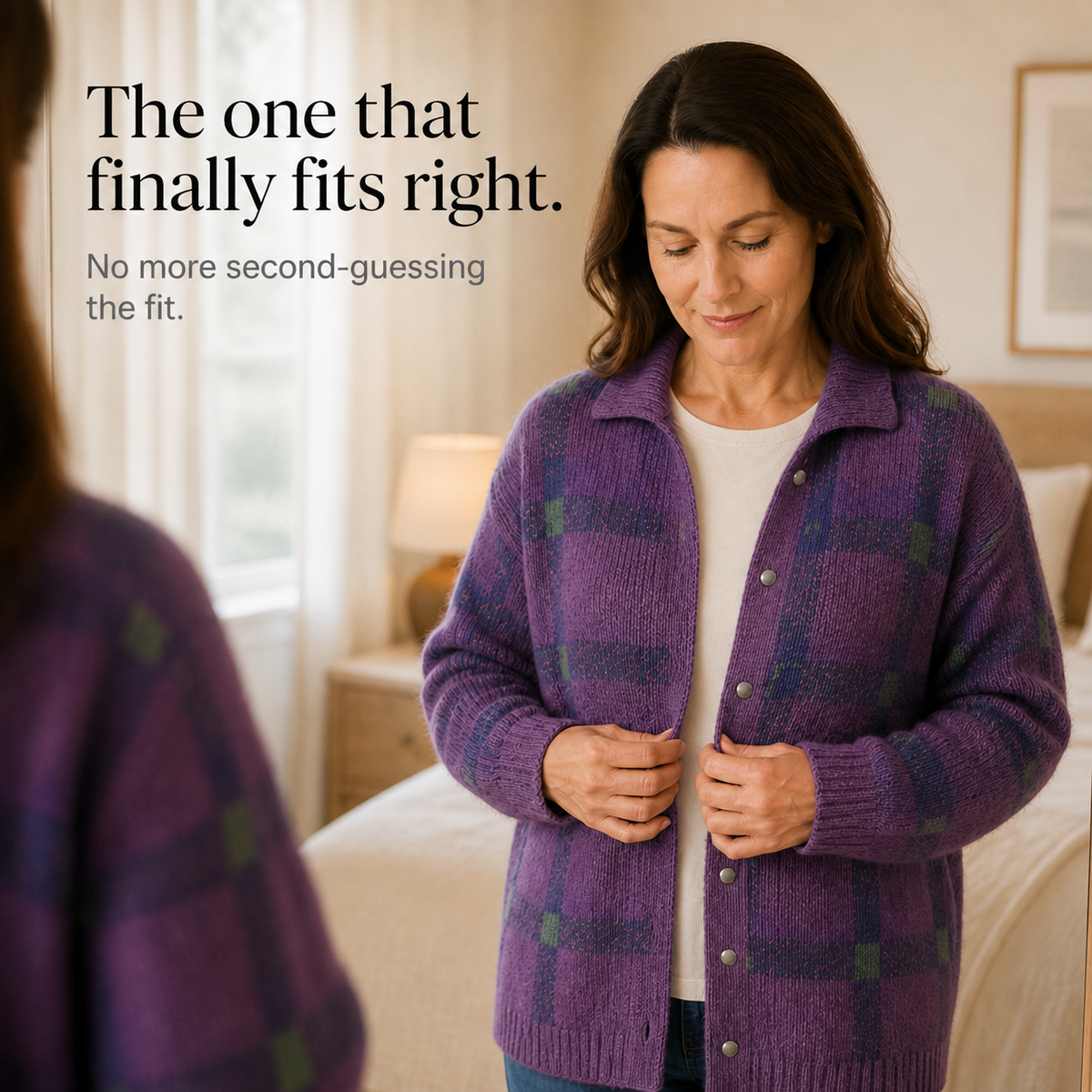 Women's Oversized Cardigan | Structured Collar & Button Front