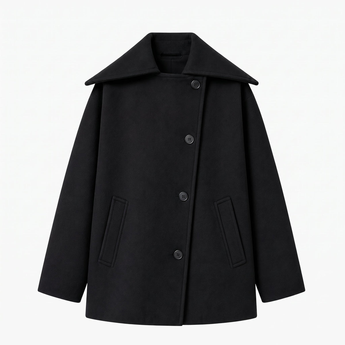 Women's Oversized Coat Wide Collar Dropped Shoulder