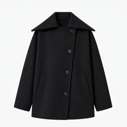 Women's Oversized Coat Wide Collar Dropped Shoulder