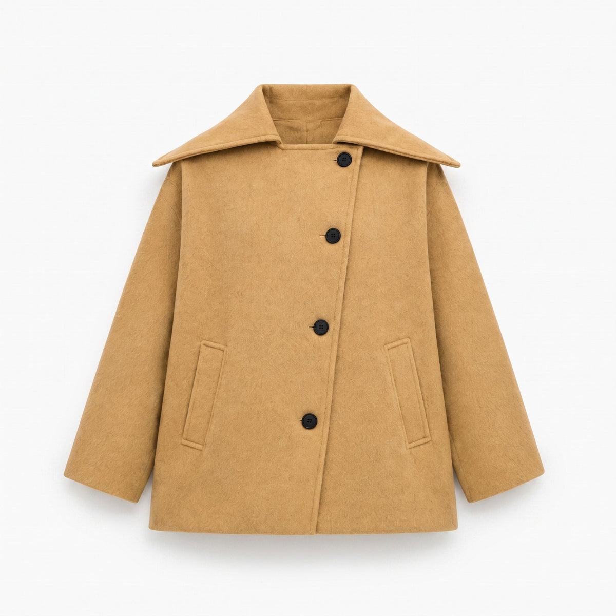 Women's Oversized Coat Wide Collar Dropped Shoulder