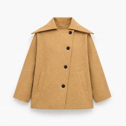Women's Oversized Coat Wide Collar Dropped Shoulder