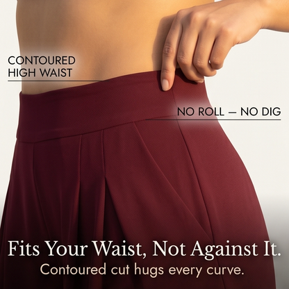 Women's Palazzo Pants | Pleated Wide Leg & Contoured Waist