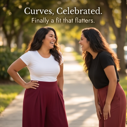 Women's Palazzo Pants | Pleated Wide Leg & Contoured Waist