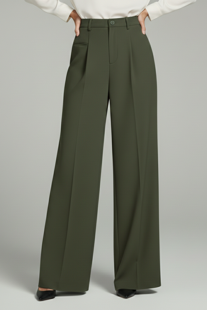 Women's Palazzo Trousers | Wide Leg & Pleated Front