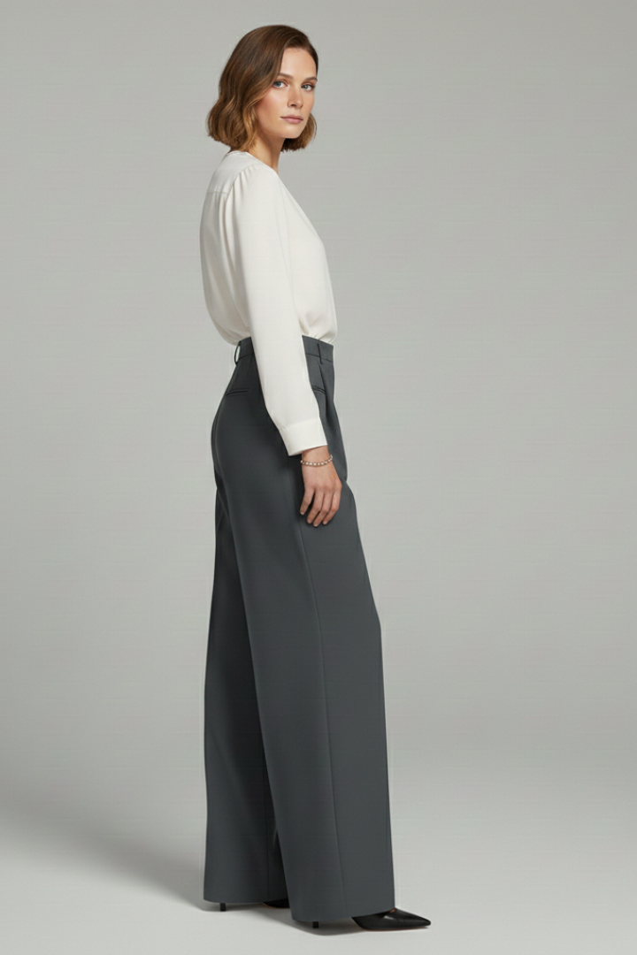 Women's Palazzo Trousers | Wide Leg & Pleated Front