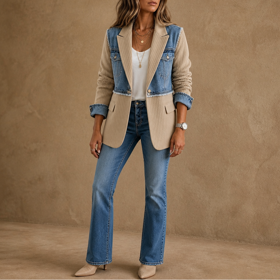 Women's Panel Blazer | Two Fabrics, One Easy Layer