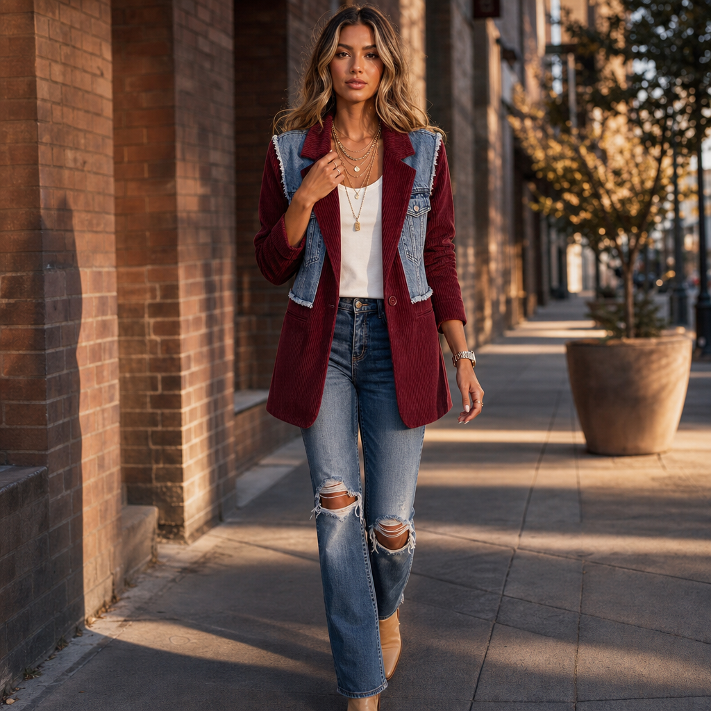 Women's Panel Blazer | Two Fabrics, One Easy Layer