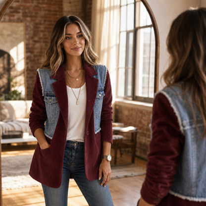 Women's Panel Blazer | Two Fabrics, One Easy Layer