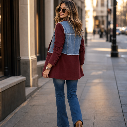 Women's Panel Blazer | Two Fabrics, One Easy Layer