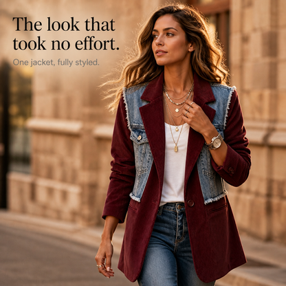 Women's Panel Blazer | Two Fabrics, One Easy Layer