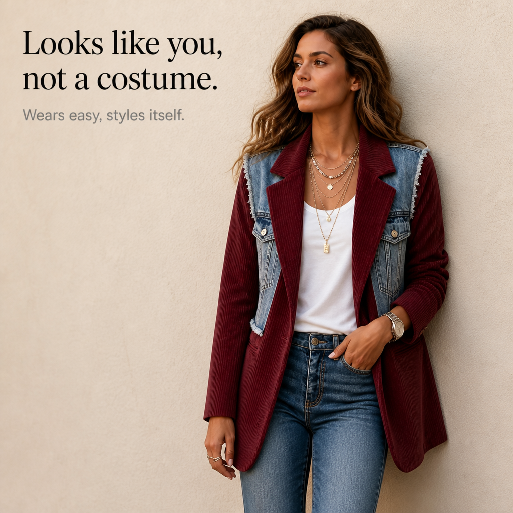 Women's Panel Blazer | Two Fabrics, One Easy Layer