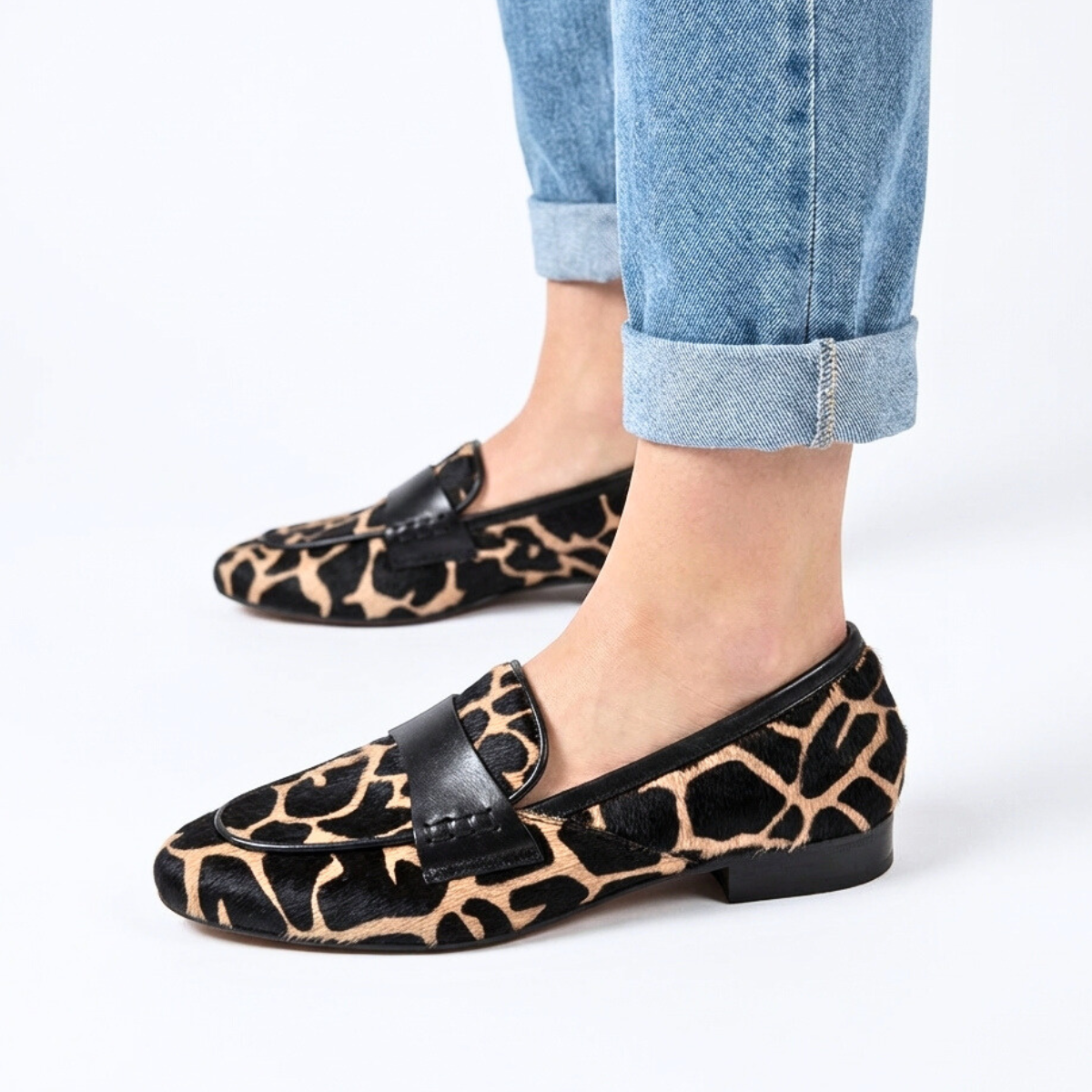 Women's Penny Loafers Slip On Low Stacked Heel with Cushioned Insole