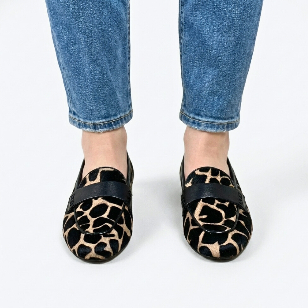 Women's Penny Loafers Slip On Low Stacked Heel with Cushioned Insole