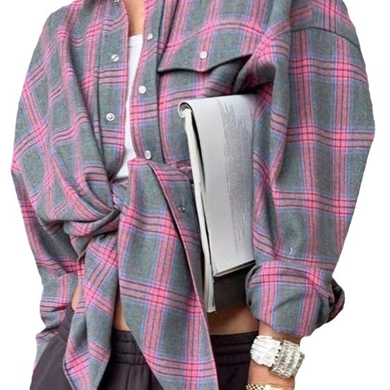 Women's Plaid Flannel Shirt | Oversized Fit for Autumn