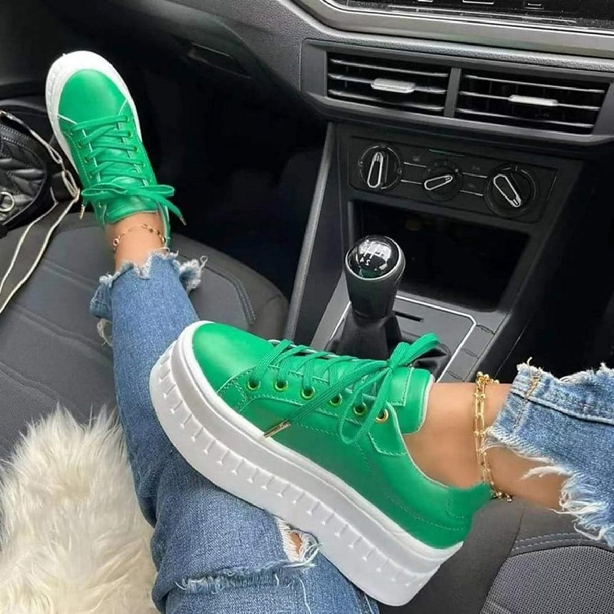 Women's Platform Sneakers | Thick Sole & Round Toe