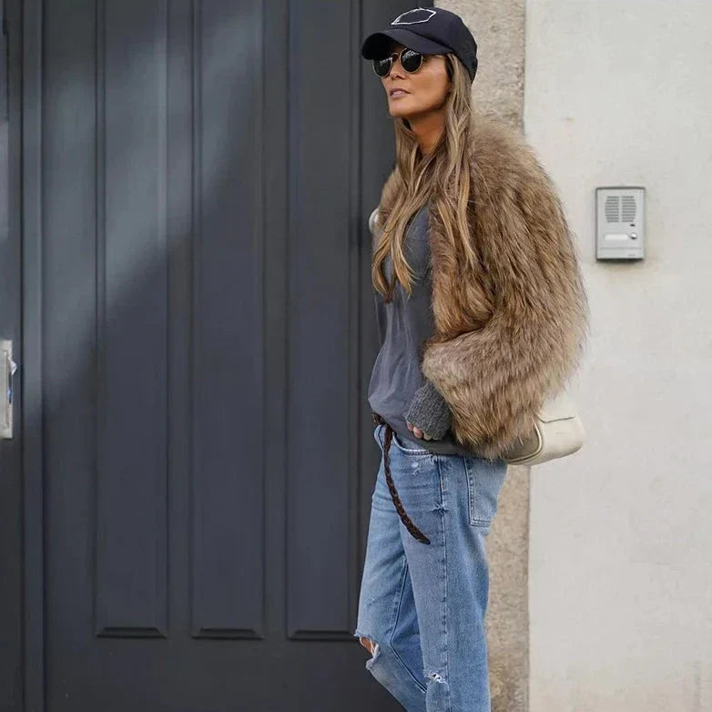 Women's Plush Fur Jacket | Warm & Weatherproof